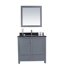 Laviva Wilson 36, Grey Cabinet & Black Wood Countertop 313ANG-36G-BW